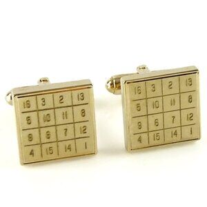 Anson Bingo Card Cufflinks Square Novelty Game Vintage Cuff links
